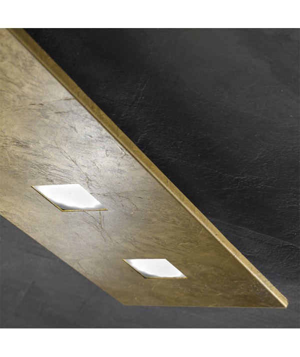 Lampada a soffitto Sparta Rettangolare foglia oro