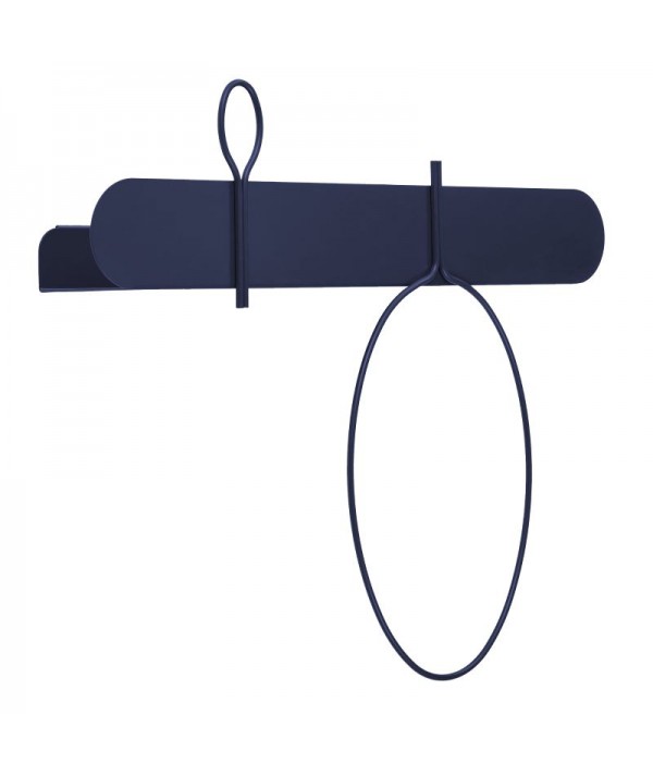 Appendiabiti Mensola da parete Balloon Bis in metallo blu navy