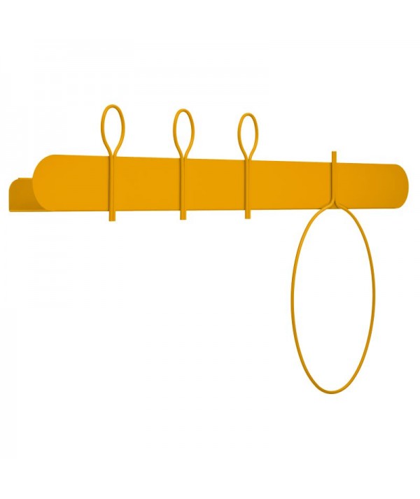 Appendiabiti Mensola da parete Balloon Bis in metallo colorato giallo