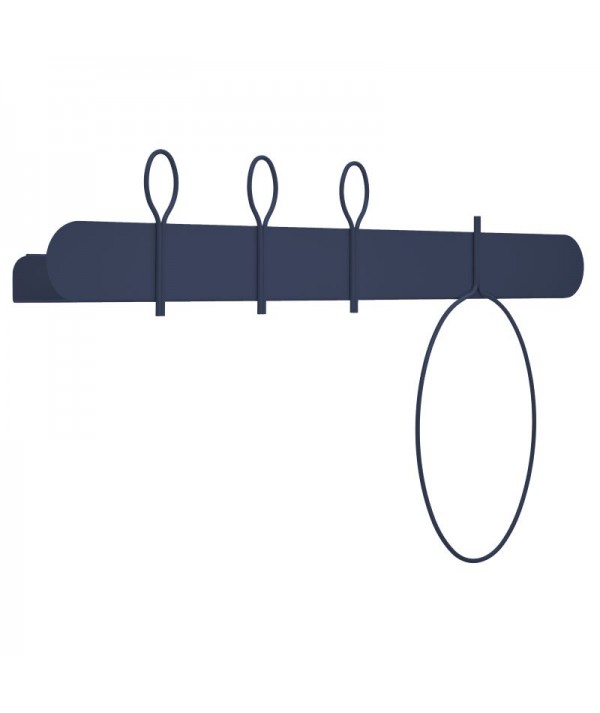 Appendiabiti Mensola da parete Balloon Bis in metallo colorato blu navy