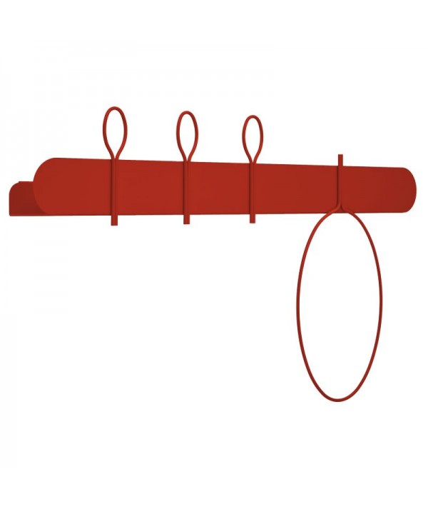 Appendiabiti Mensola da parete Balloon Bis in metallo colorato rosso papavero