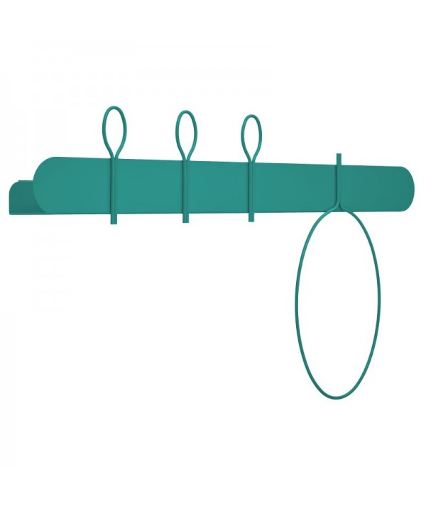 Appendiabiti Mensola da parete Balloon Bis in metallo colorato salvia