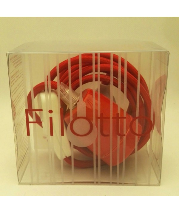 Lampada Spinello Ceramico E27 con portalampada in ceramica rossa in scatola