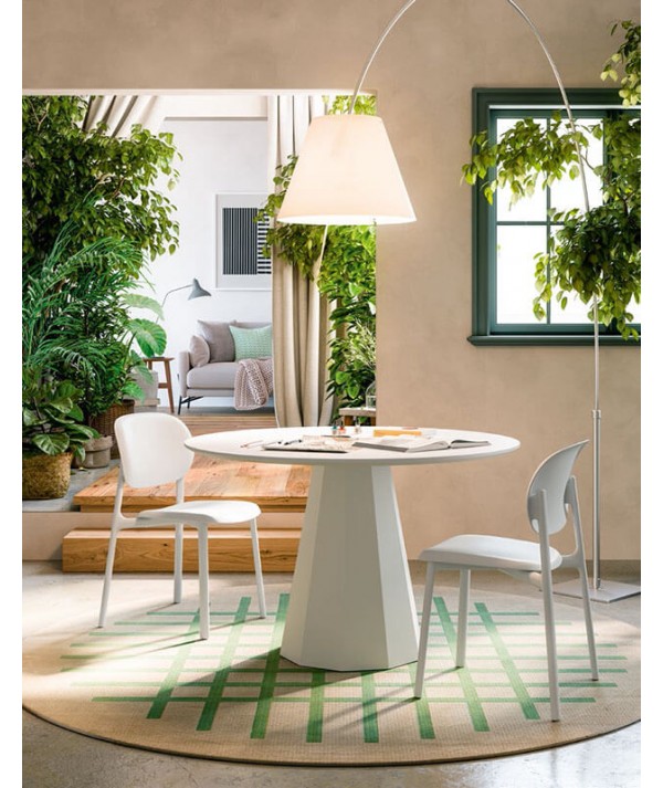 Sedia zero in polipropilene riciclato 100% bianco ottico opaco e bianco ottico