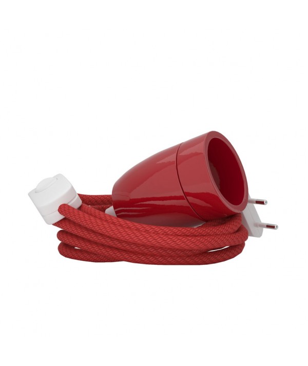 Lampada Spinello Ceramico Rosso Fuoco E27