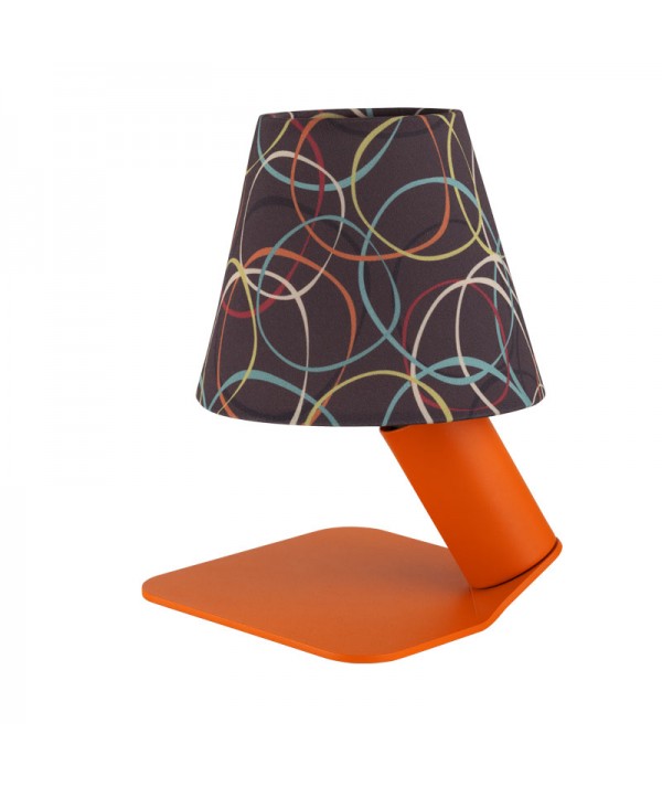 lampada iride audrey di filotto in metallo arancio con paralume