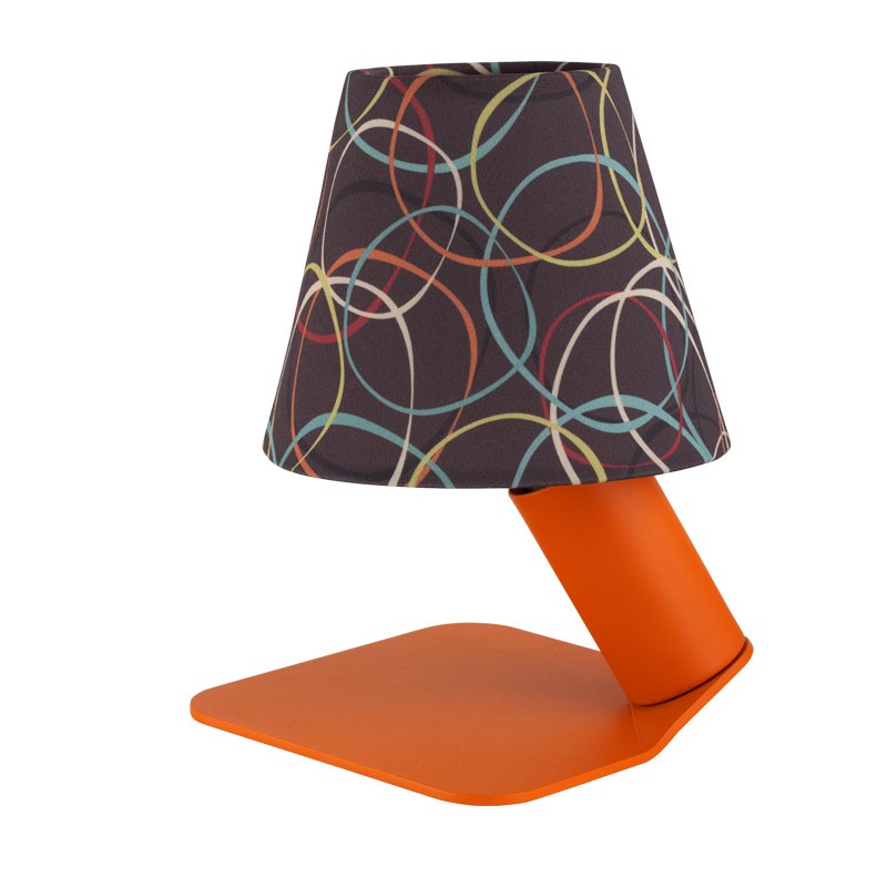 lampada iride audrey di filotto in metallo arancio con paralume