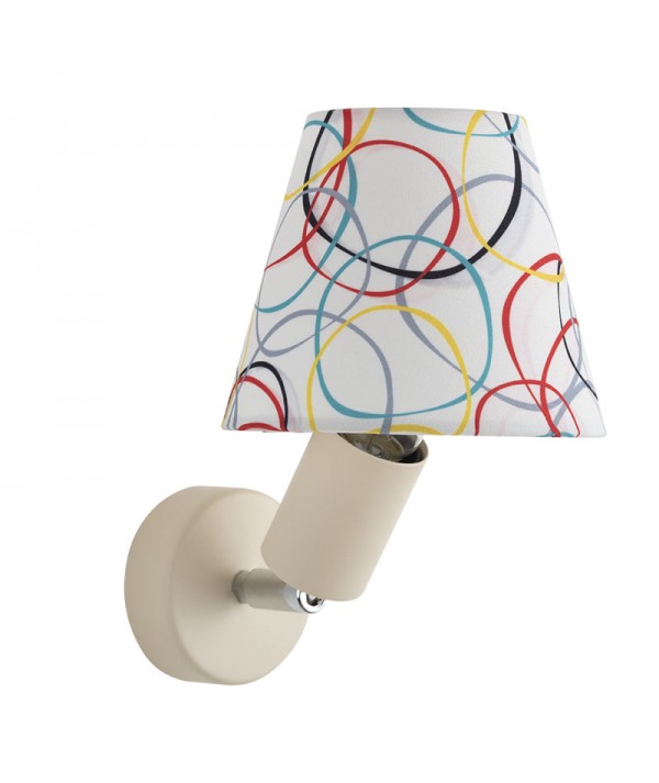 applique con snodo in metallo  di Filotto con paralume cerchi