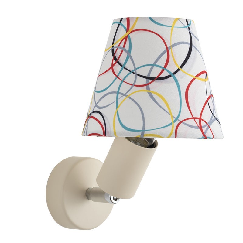 applique con snodo in metallo  di Filotto con paralume cerchi