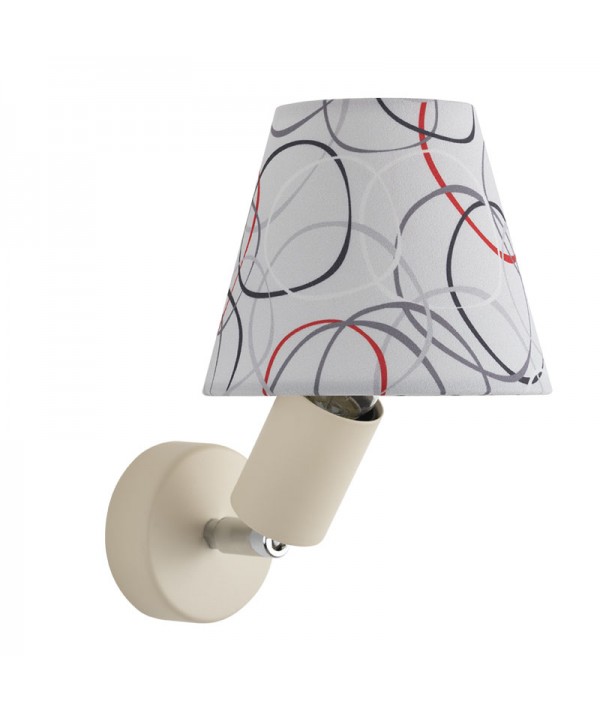applique con snodo in metallo  di Filotto con paralume cerchi grigio