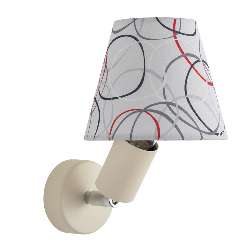 applique con snodo in metallo di Filotto con paralume cerchi grigio applique con snodo in metallo di Filotto con paralume cerchi grigio