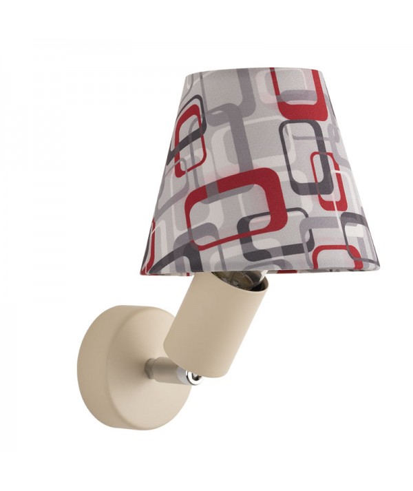 applique con snodo in metallo  di Filotto con paralume quadri  grigio