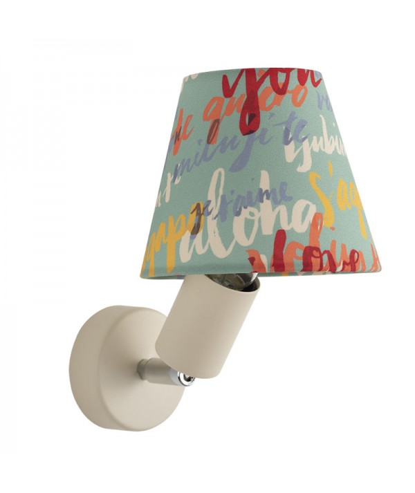applique con snodo in metallo  di Filotto con paralume scritte