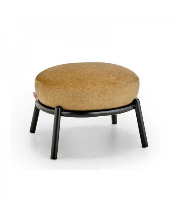 drop pouf nero in tessuto giallo oro