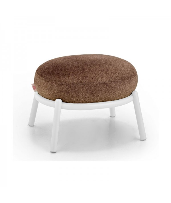 drop pouf  in tessuto loden colorato bianco