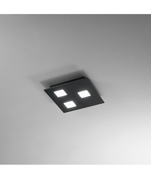Applique pixel perenz nero quadrato metallo grande