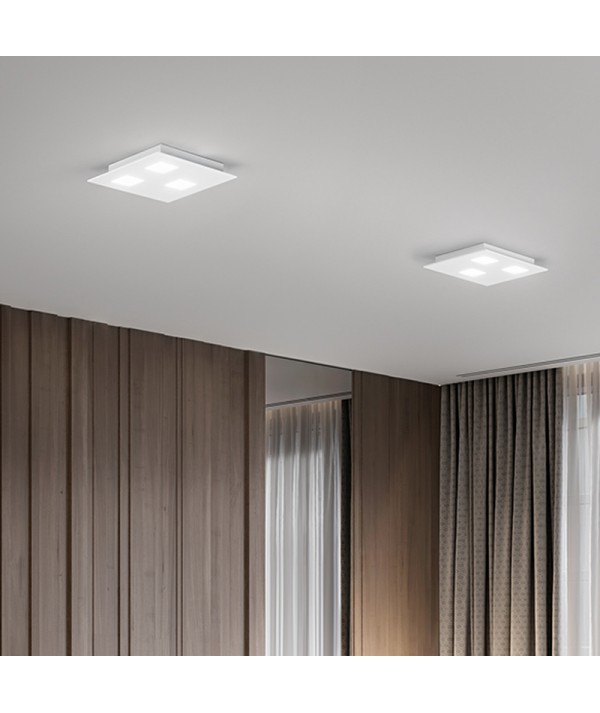 Applique pixel perenz bianco quadrato metallo grande