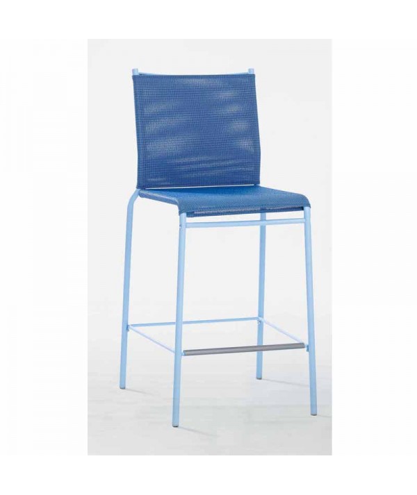 sgabello in metalllo blu e ceruleo liu'