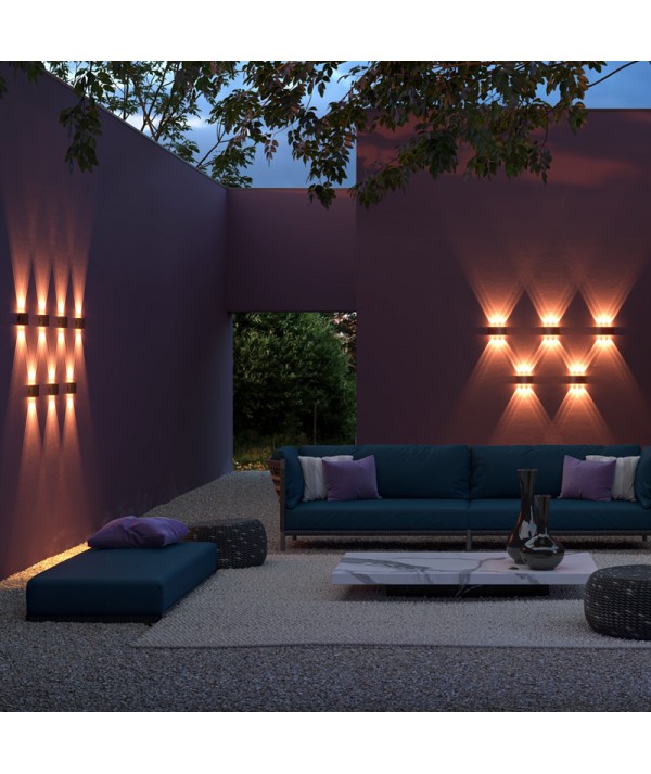 Lampada outdoor da parete nera strato maytoni piccola
