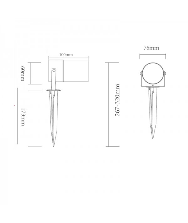 Faretto scope maytoni alluminio da terrra nero outdoor