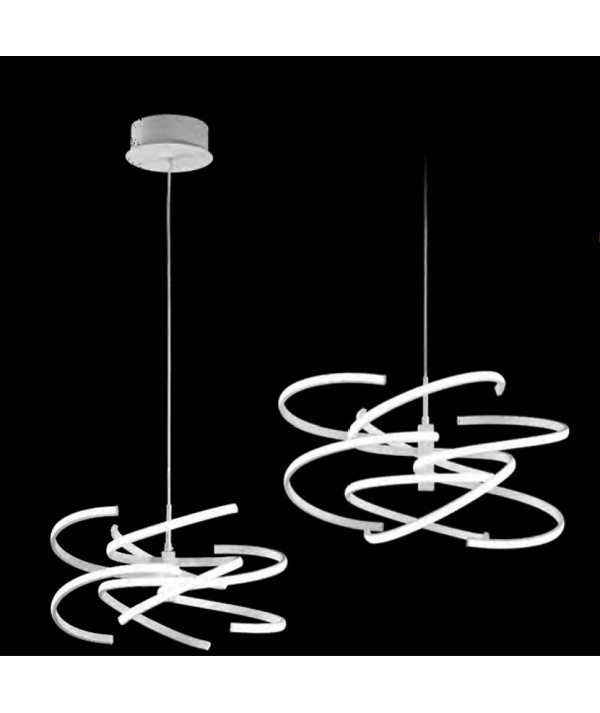 Lampada a sospensione Astro in metallo verniciato bianco
