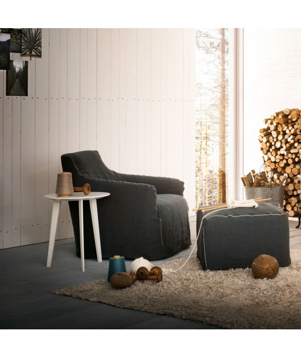 Life tavolino rotondo con struttura in legno