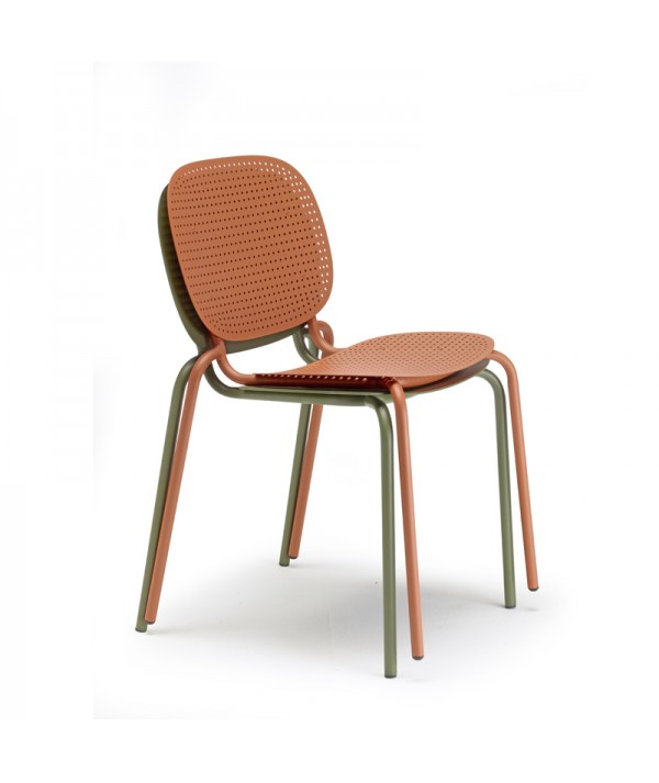 Sedia si si dot da esterno in acciaio multicolore scab design impilabile