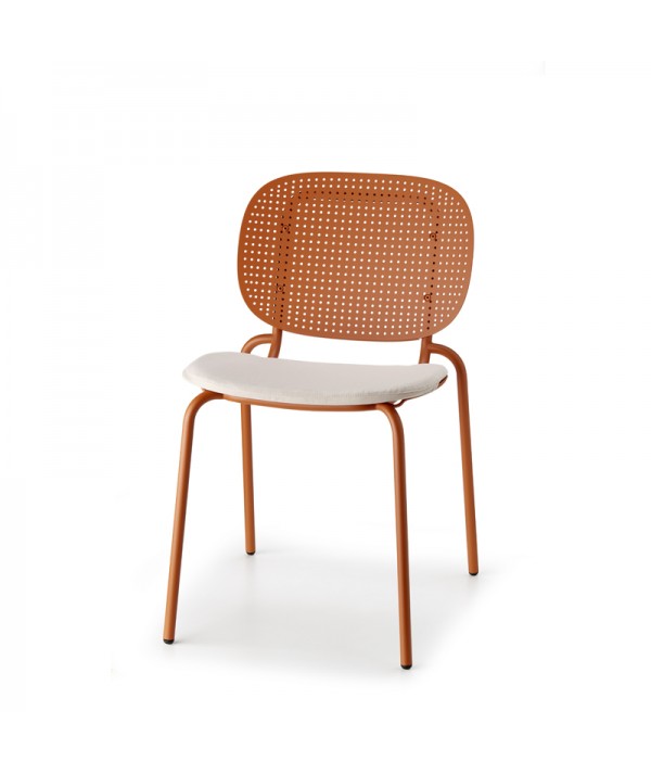 Sedia si si dot da esterno in acciaio multicolore scab design con cuscino