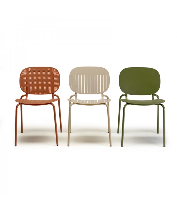 Sedia si si barcode da esterno in acciaio multicolore scab design con cuscino