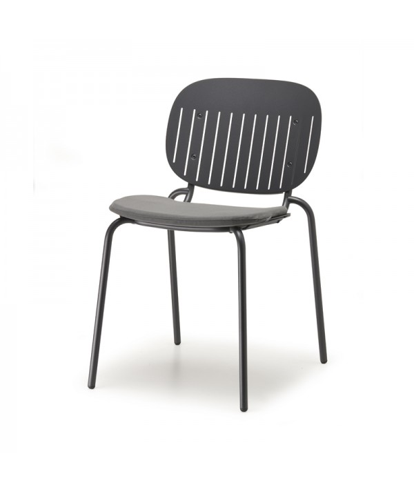 Sedia si si barcode da esterno in acciaio multicolore scab design con cuscino