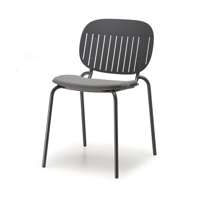 Sedia si si barcode da esterno in acciaio multicolore scab design con cuscino