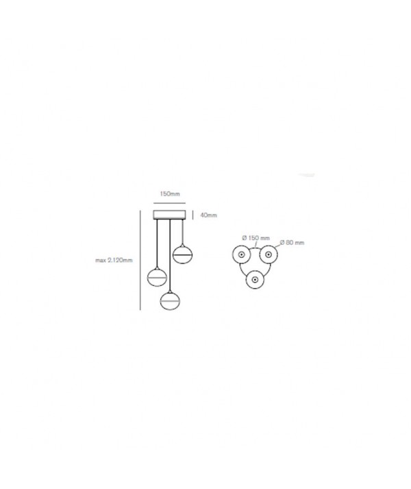Lampada a sospensione Sky Fall Lens scheda tecnica