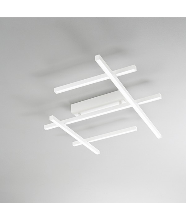lampada a soffitto in metallo bianco di perenz