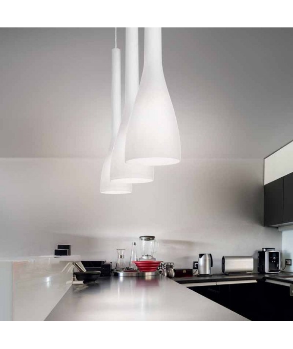 lampada a sospensione ideal lux in metallo colore bianco