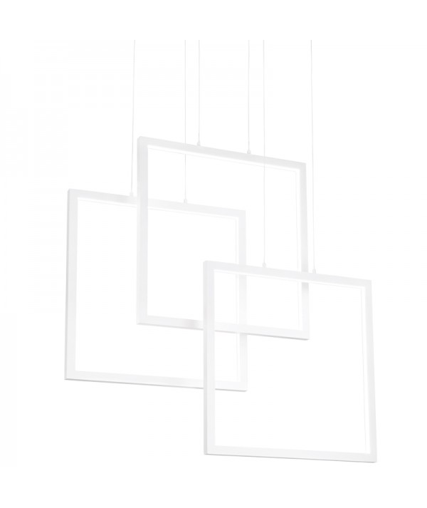 lampada a sospensione quadrata ideal lux bianca di design