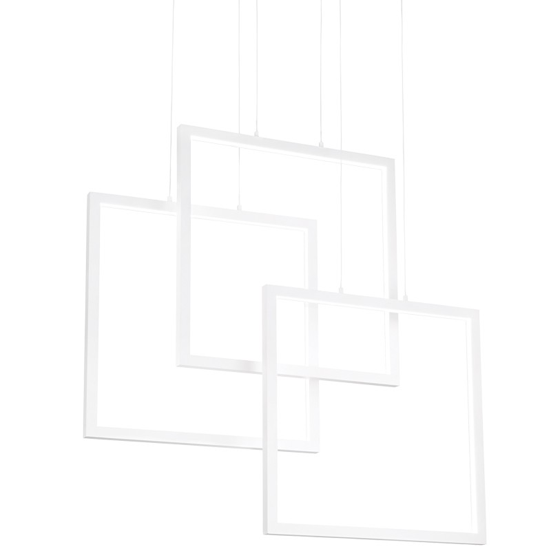 lampada a sospensione quadrata ideal lux bianca di design lampada a sospensione quadrata ideal lux bianca di design