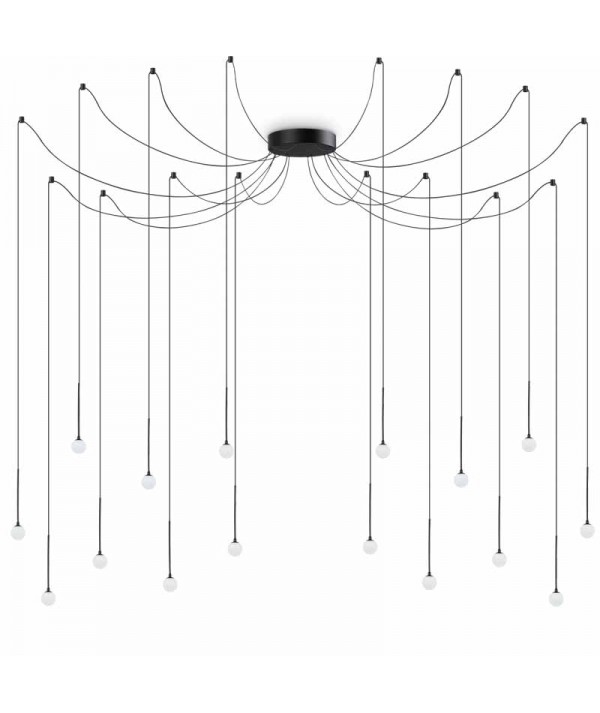 lampada lucciola a sospensione ideal lux design nera grande