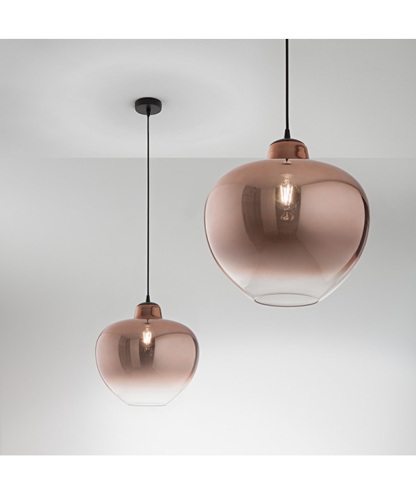 lampada bowl perenz in vetro soffiato rame specchiato