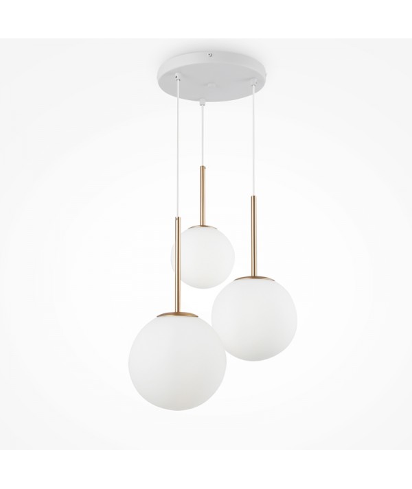 Lampada con tre punti luce basic form maytoni bianca e oro
