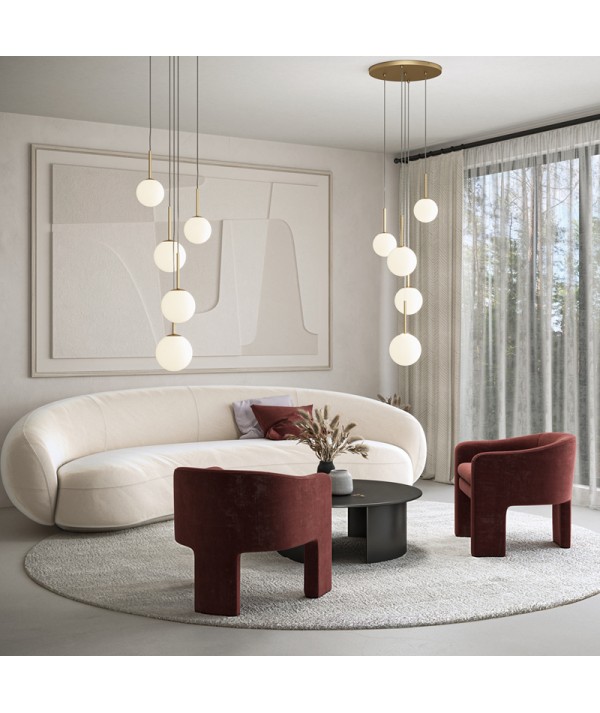 Lampada con cinque punti luce basic form maytoni oro