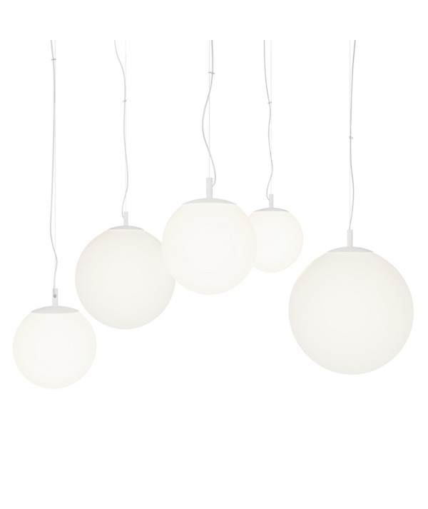 lampada a sospenzione 5 punti luci basic form maytoni bianca