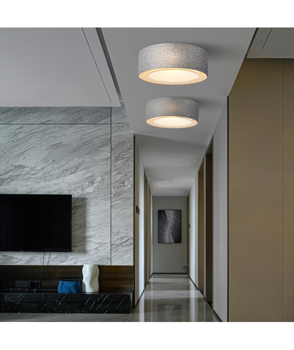 lampada a soffitto Bergamo maytoni minimal e in tessuto misto lino colore beige