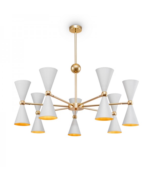 lampadario Vesper Maytoni oro e bianco