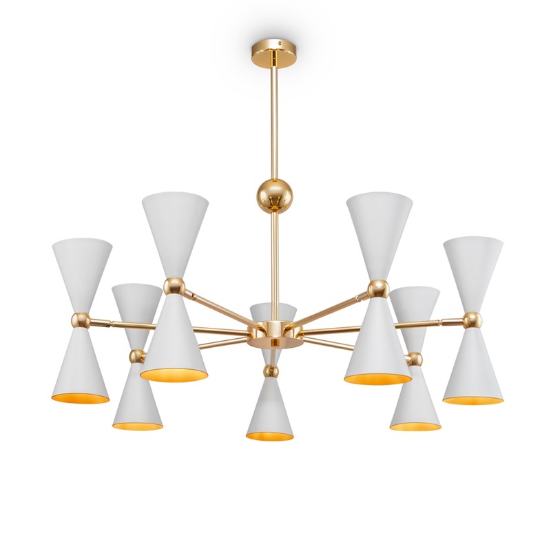 lampadario Vesper Maytoni oro e bianco