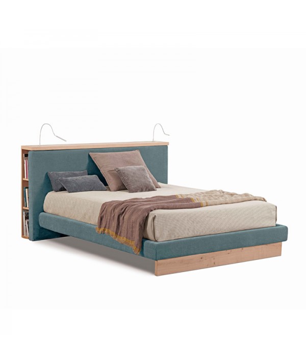 letto matrimoniale alba di lettissimi con fascia giroletto alta 2,5 cm senza contenitore con libreria