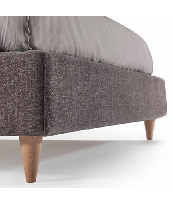 letto matrimoniale alena con box contenitore di lettissimi, giroletto alto 22 cm, piedi di serie a cono