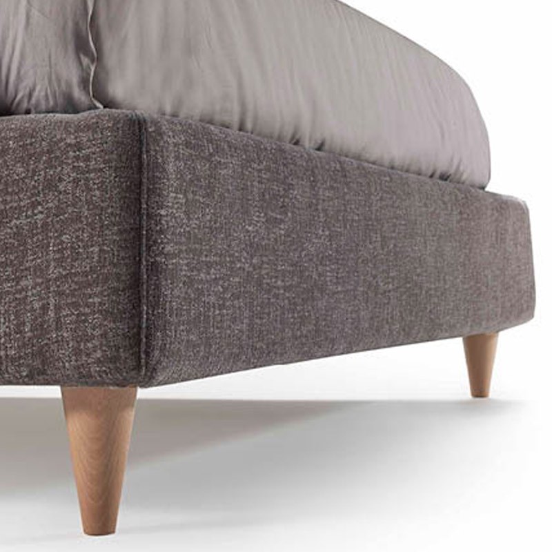 letto matrimoniale alena con box contenitore di lettissimi, giroletto alto 22 cm, piedi di serie a cono