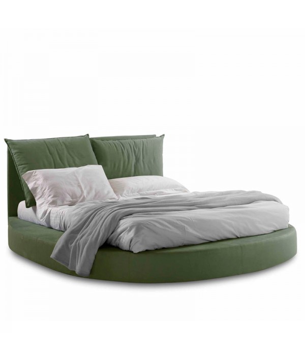 letto matrimoniale alena con box contenitore di lettissimi, giroletto alto 22 cm tondo