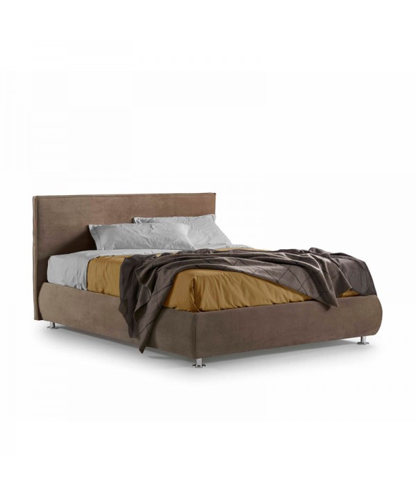 letto matrimoniale vela liscio di lettissimi con box contenitore e giroletto alto 28 cm bombato