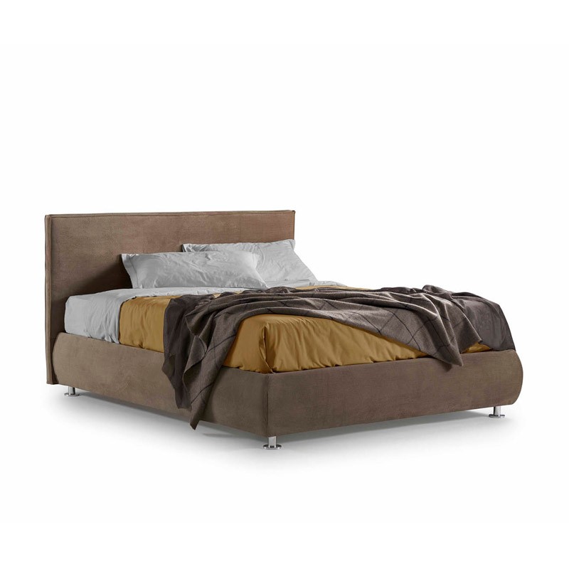 letto matrimoniale vela liscio di lettissimi con box contenitore e giroletto alto 28 cm bombato
